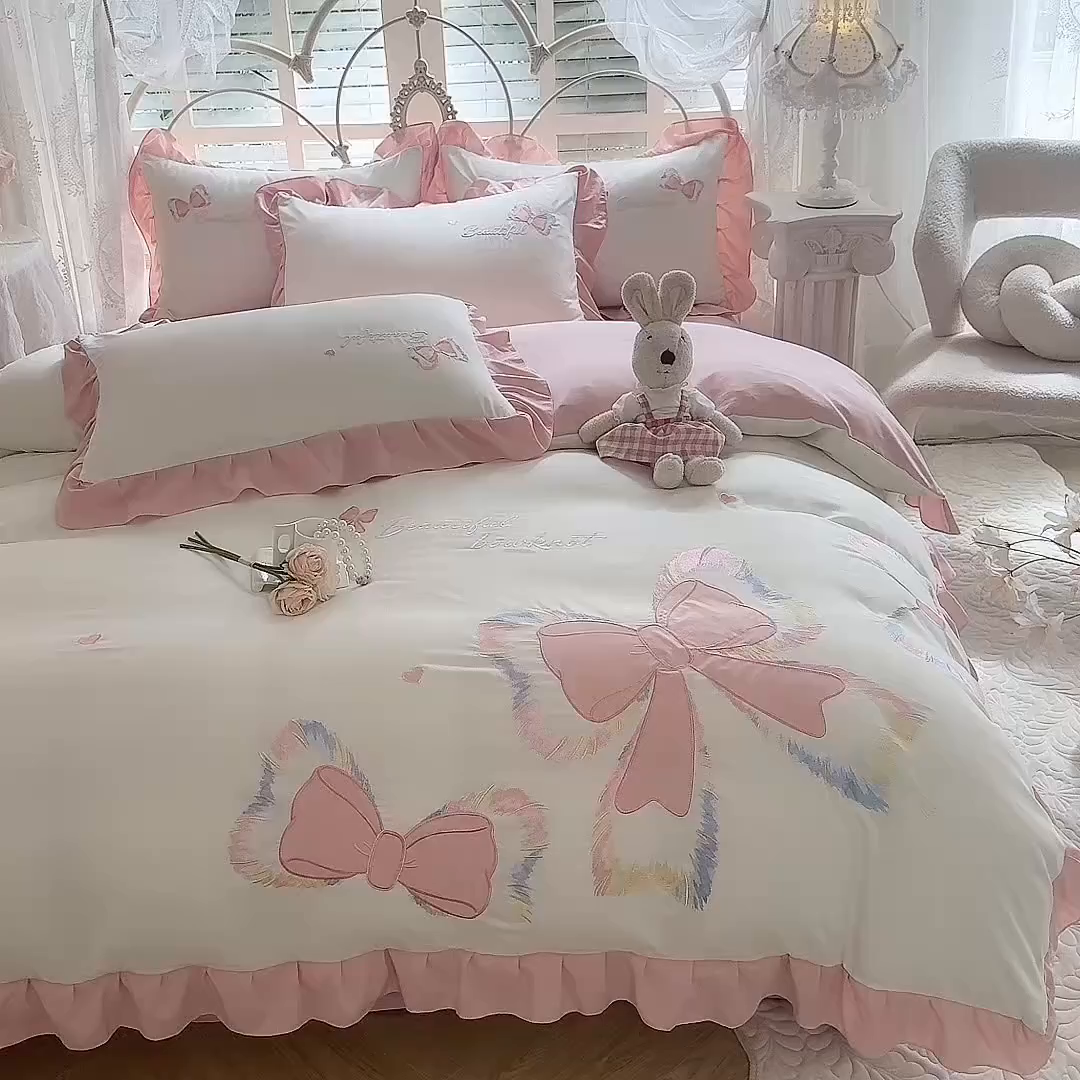 91家纺网 家纺一手货源 找家纺 （总）绒棉世家 2026新款水洗棉贴布绣专版四件套