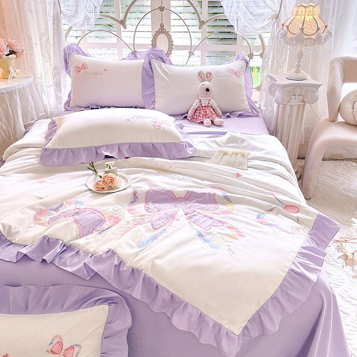 91家纺网 家纺一手货源 找家纺 （总）绒棉世家 2026新款水洗棉贴布绣专版夏被四件套