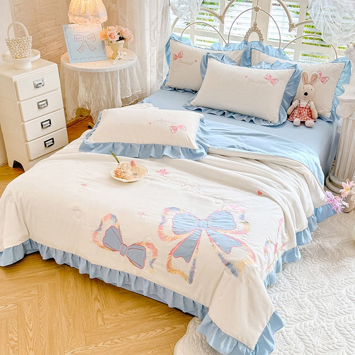 91家纺网 家纺一手货源 找家纺 （总）绒棉世家 2026新款水洗棉贴布绣专版夏被四件套