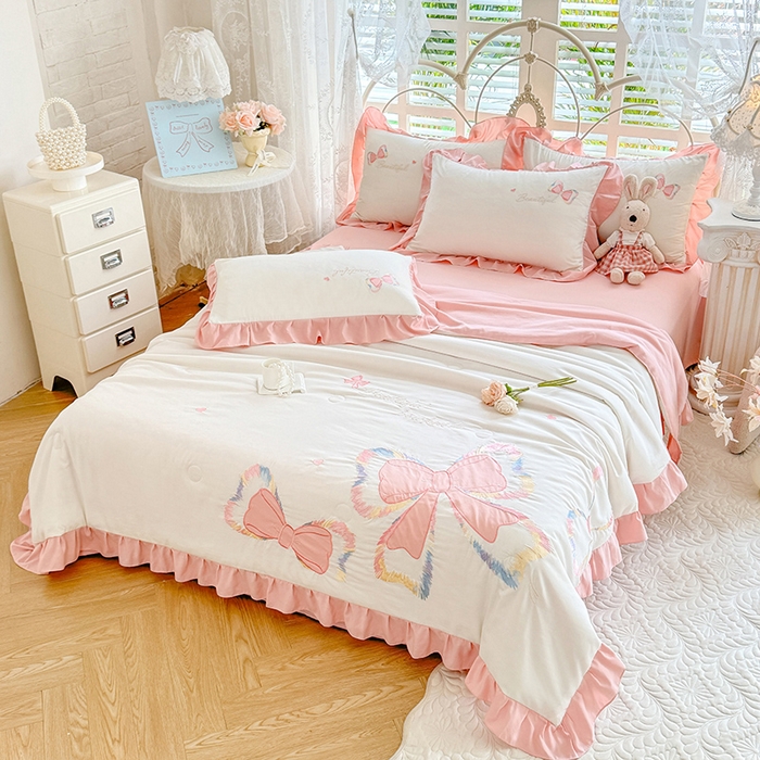 91家纺网 家纺一手货源 找家纺 （总）绒棉世家 2026新款水洗棉贴布绣专版夏被四件套