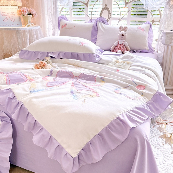 91家纺网 家纺一手货源 找家纺 （总）绒棉世家 2026新款水洗棉贴布绣专版夏被四件套