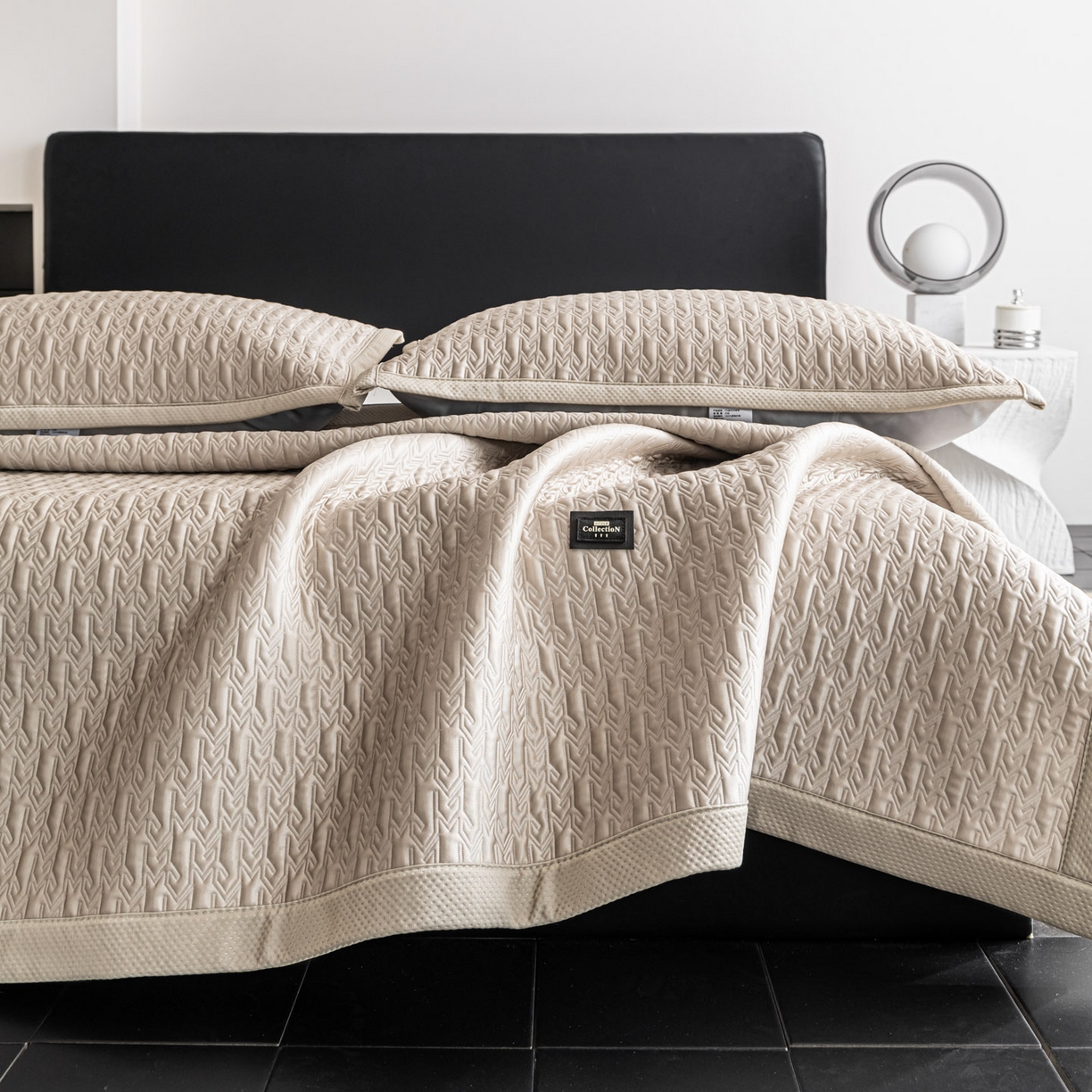 91家纺网 家纺一手货源 找家纺 慕木家纺 2026新款A类复合三明治PE乙纶提花冰豆豆凉席床笠海之恋系列（提供买家秀） 海之恋-卡其床席款