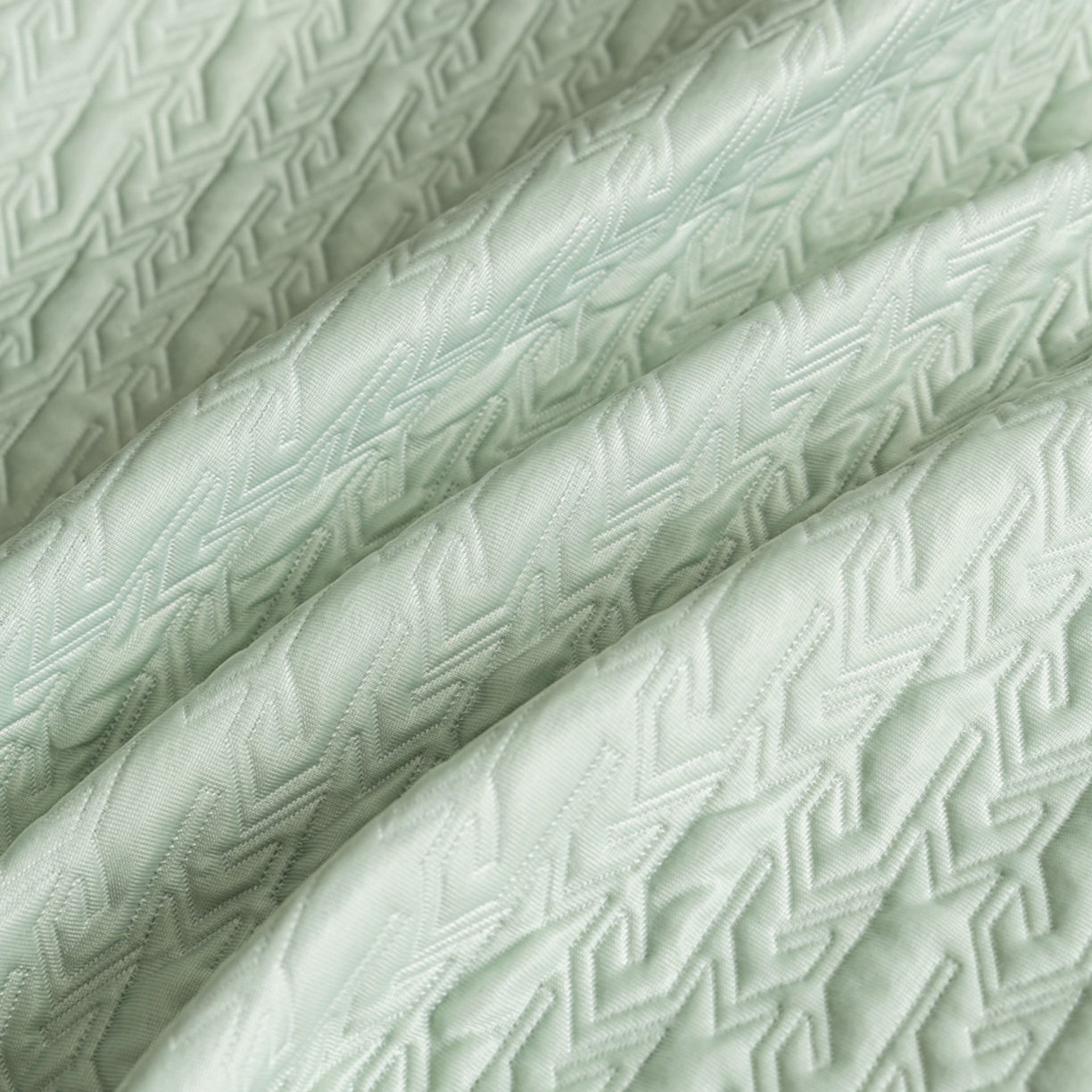 91家纺网 家纺一手货源 找家纺 慕木家纺 2026新款A类复合三明治PE乙纶提花冰豆豆凉席床笠海之恋系列（提供买家秀） 海之恋-绿床席款