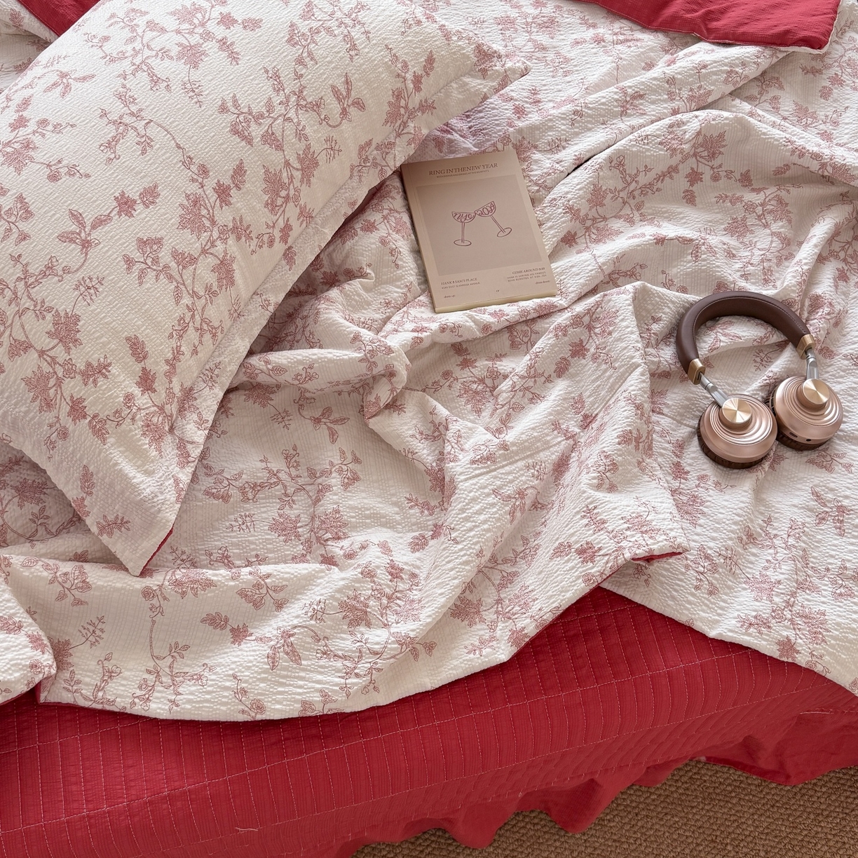 91家纺网 家纺一手货源 找家纺 禾沐 2026新款云感泡芙棉泡芙纱床盖夏被四件套 丽莎