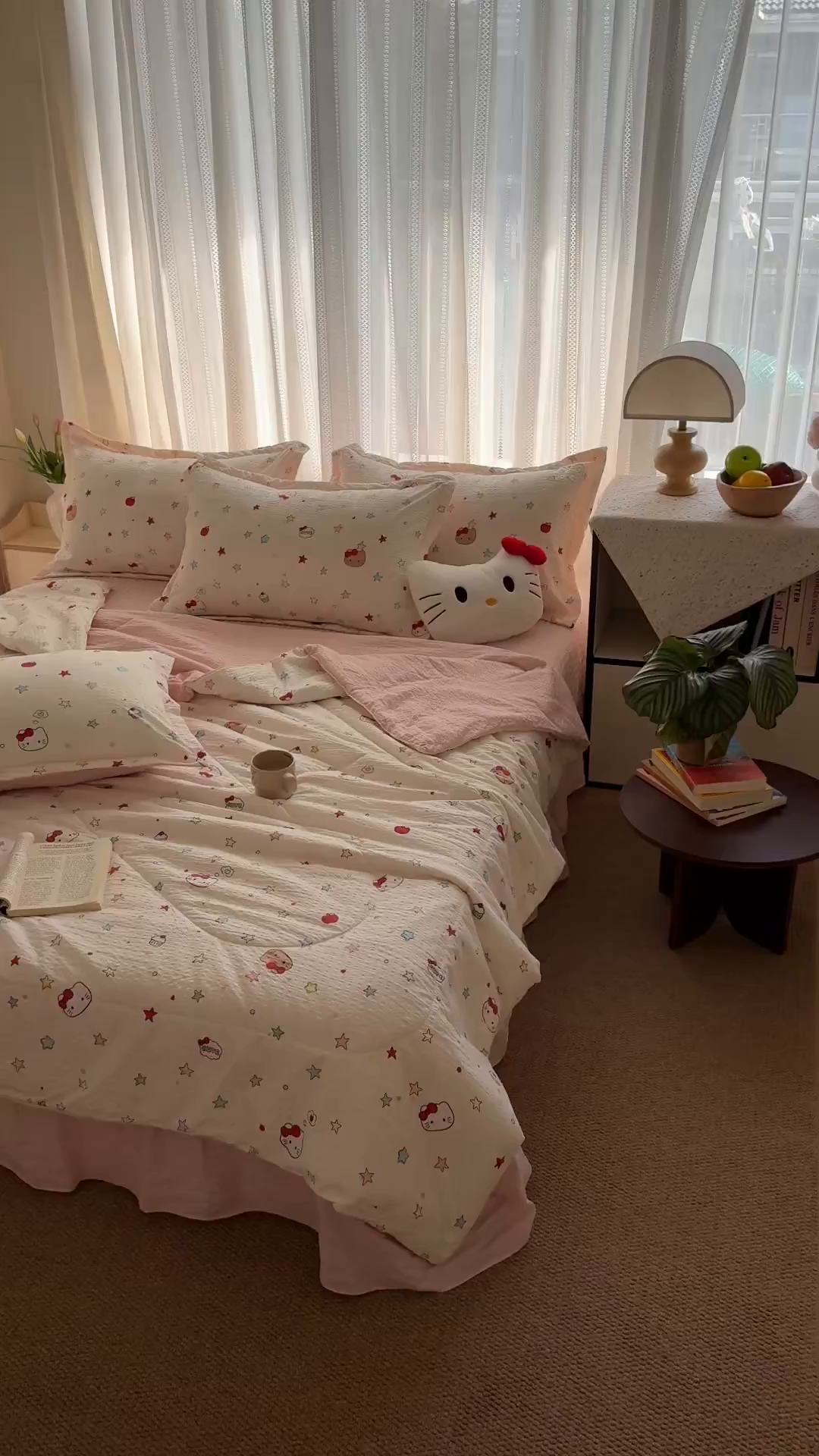91家纺网 家纺一手货源 找家纺 禾沐 2026新款云感泡芙棉泡芙纱床盖夏被四件套 星芒凯蒂