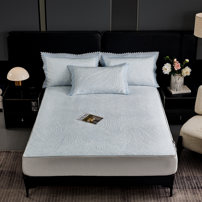 91家纺网 家纺一手货源 找家纺 （总）玖玖爱家纺 2026新款韩国量子冷感软凉席床笠款