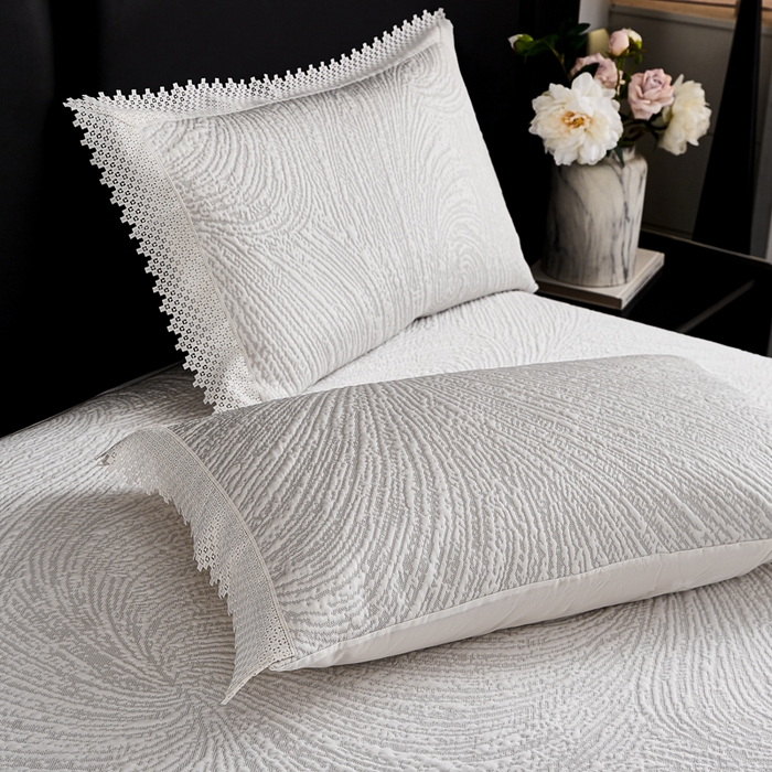 91家纺网 家纺一手货源 找家纺 玖玖爱家纺 2026新款韩国量子冷感软凉席床笠款 小旋风雪域白