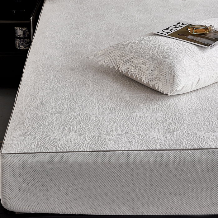 91家纺网 家纺一手货源 找家纺 玖玖爱家纺 2026新款韩国量子冷感软凉席床笠款 小雪花雪域白