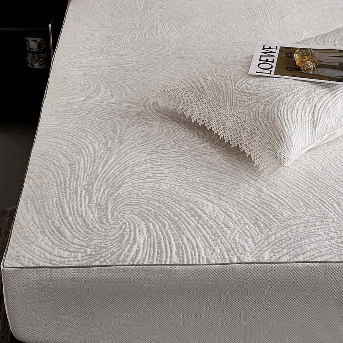 91家纺网 家纺一手货源 找家纺 玖玖爱家纺 2026新款韩国量子冷感软凉席床笠款 小旋风雪域白