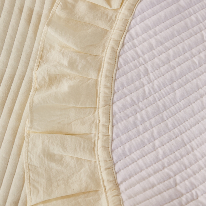 91家纺网 家纺一手货源 找家纺 （总）玖玖爱家纺 2026新款高端A类夹棉水洗母婴级莱赛尔天丝床盖裙边凉席三件套