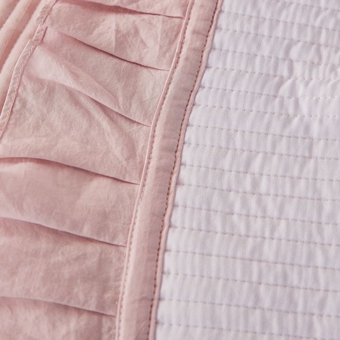 91家纺网 家纺一手货源 找家纺 玖玖爱家纺 2026新款高端A类夹棉水洗母婴级莱赛尔天丝床盖裙边凉席三件套 迷迭紫