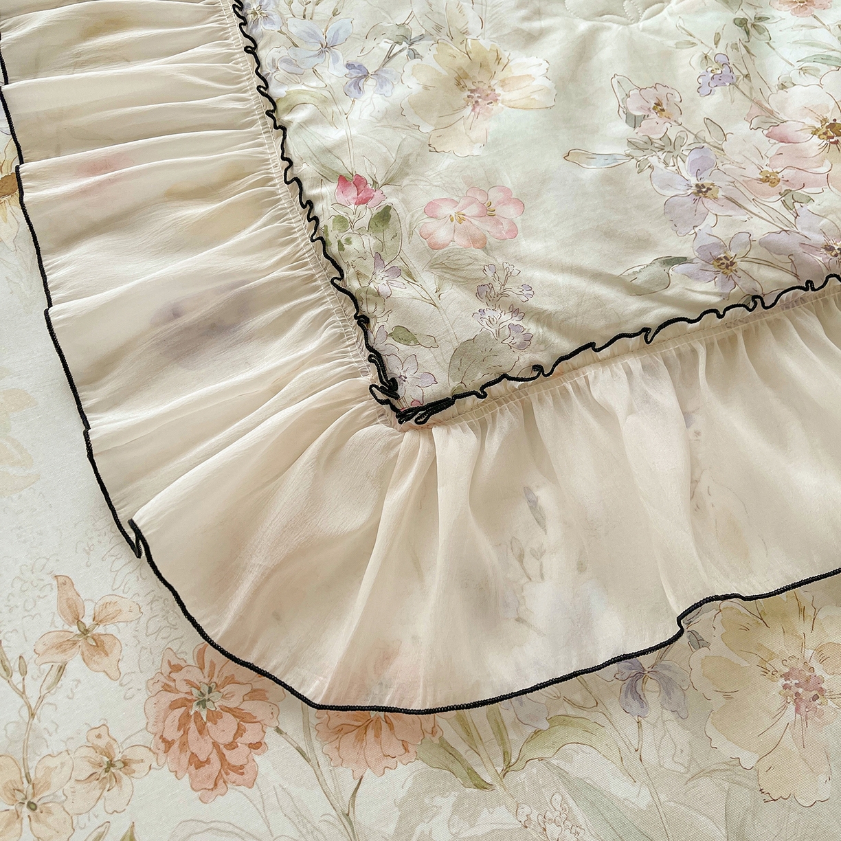 91家纺网 家纺一手货源 找家纺 （总）宜凡家纺 2026新款全棉数码印花夏被床裙四件套②号系列