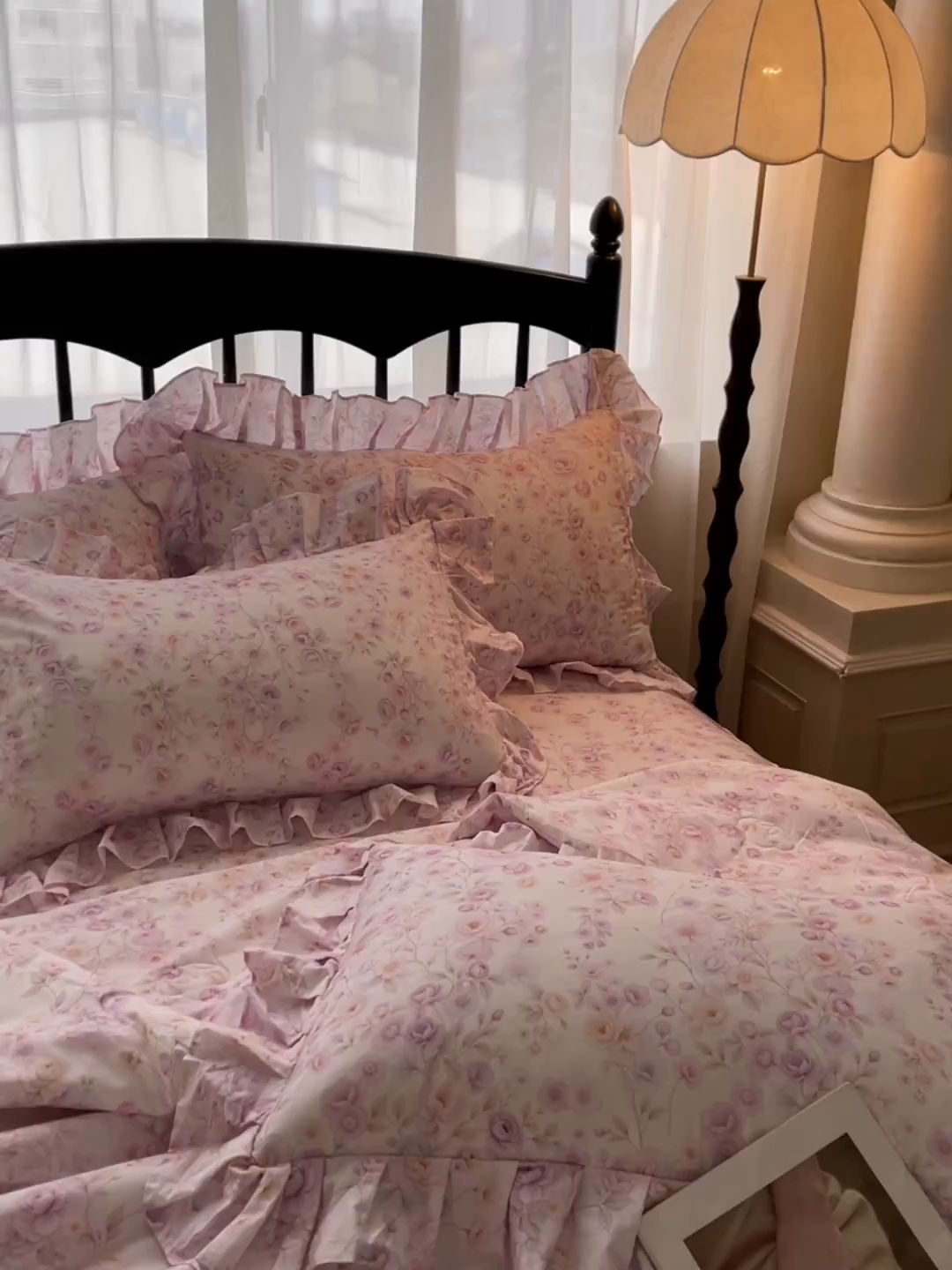 91家纺网 家纺一手货源 找家纺 宜凡家纺 2026新款全棉数码印花夏被床裙四件套②号系列 恬静