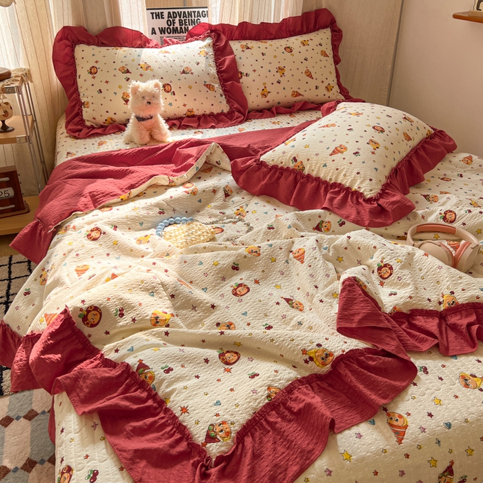 91家纺网 家纺一手货源 找家纺 （总）梵希雅 2026新款床盖款花边夏被四件套