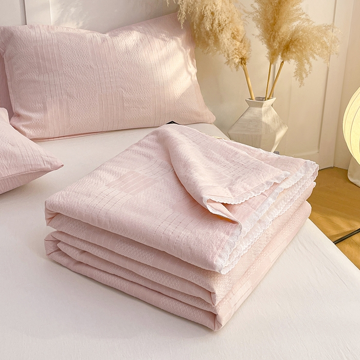 91家纺网 家纺一手货源 找家纺 （总）VIP被业 2026新款A类全棉蚕蛹提花双层纱夏被直播款小红书空调被