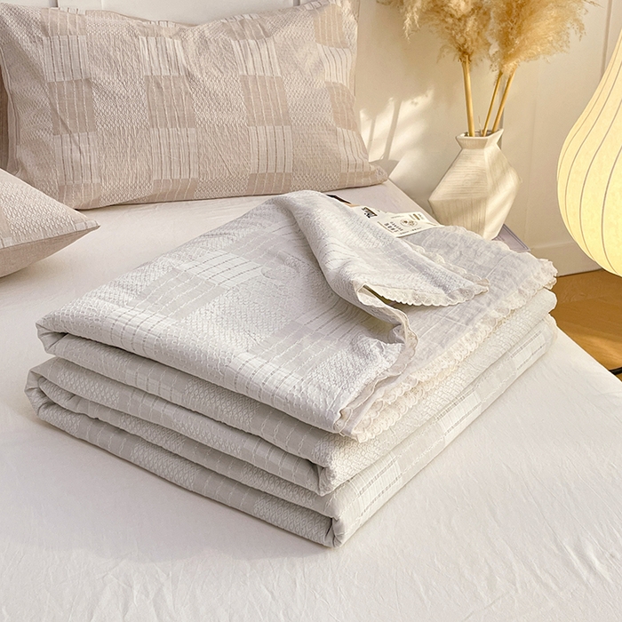 91家纺网 家纺一手货源 找家纺 （总）VIP被业 2026新款A类全棉蚕蛹提花双层纱夏被直播款小红书空调被