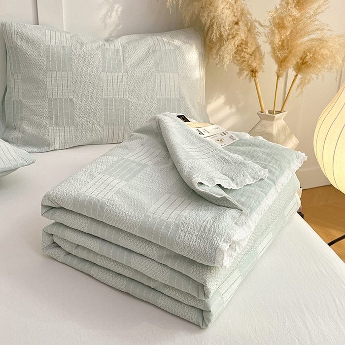 91家纺网 家纺一手货源 找家纺 （总）VIP被业 2026新款A类全棉蚕蛹提花双层纱夏被直播款小红书空调被