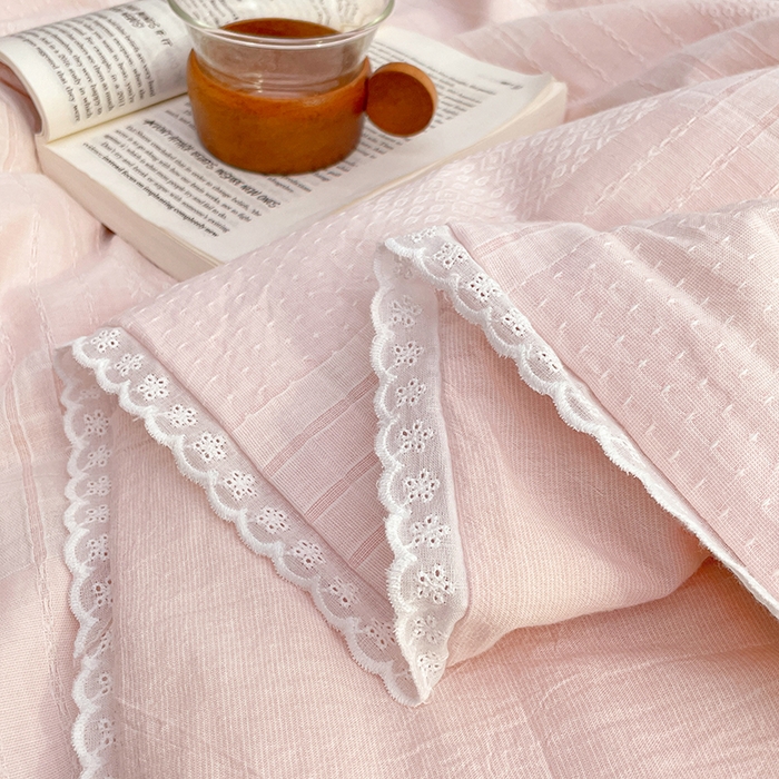 91家纺网 家纺一手货源 找家纺 VIP被业 2026新款A类全棉蚕蛹提花双层纱夏被直播款小红书空调被 海贝粉