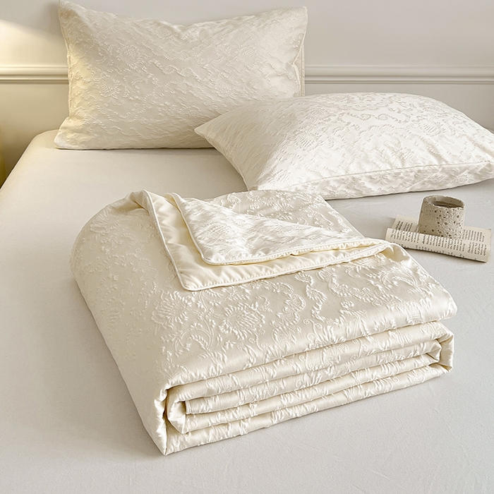 VIP被业 2026春夏新款A类浮雕蚕蛹大提花夏被空调被夏凉被 白桃