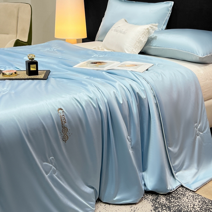 91家纺网 家纺一手货源 找家纺 （总）欧雅阁 2026新款A类冰丝绸夏被冰肌夏被空调被锦氨纶夏凉被 薄被子