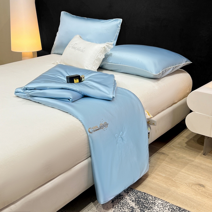 91家纺网 家纺一手货源 找家纺 （总）欧雅阁 2026新款A类冰丝绸夏被冰肌夏被空调被锦氨纶夏凉被 薄被子