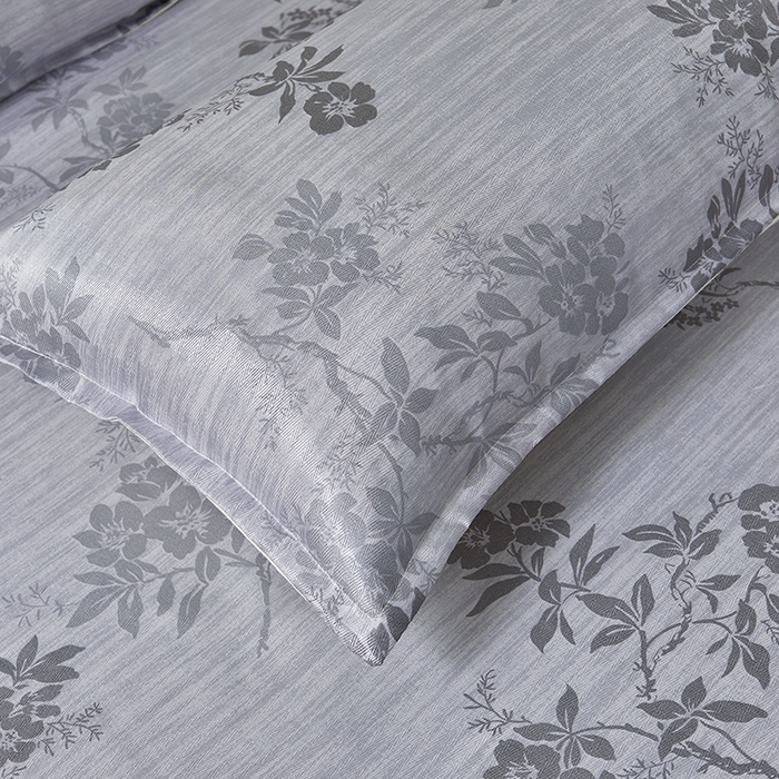 91家纺网 家纺一手货源 找家纺 妖妖家纺 2026新款双层蕾丝床裙夏凉冰丝席 烟雨灰