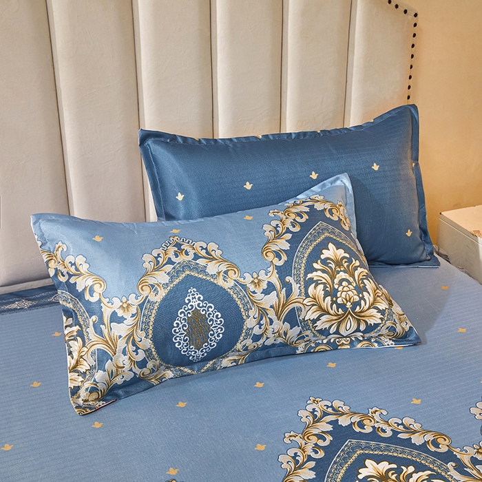 91家纺网 家纺一手货源 找家纺 妖妖家纺 2026新款双层蕾丝床裙夏凉冰丝席 欧式风情