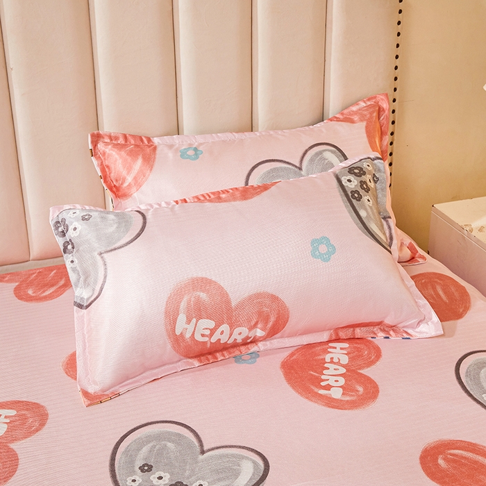 91家纺网 家纺一手货源 找家纺 妖妖家纺 2026新款双层蕾丝床裙夏凉冰丝席 心动粉