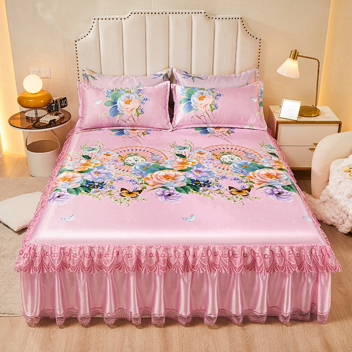 91家纺网 家纺一手货源 找家纺 妖妖家纺 2025新款加厚印花兔毛绒保暖四件套 手捧玫瑰