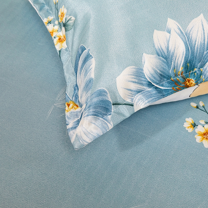 91家纺网 家纺一手货源 找家纺 妖妖家纺 2026新款双层蕾丝床裙夏凉冰丝席 锦绣风尚蓝