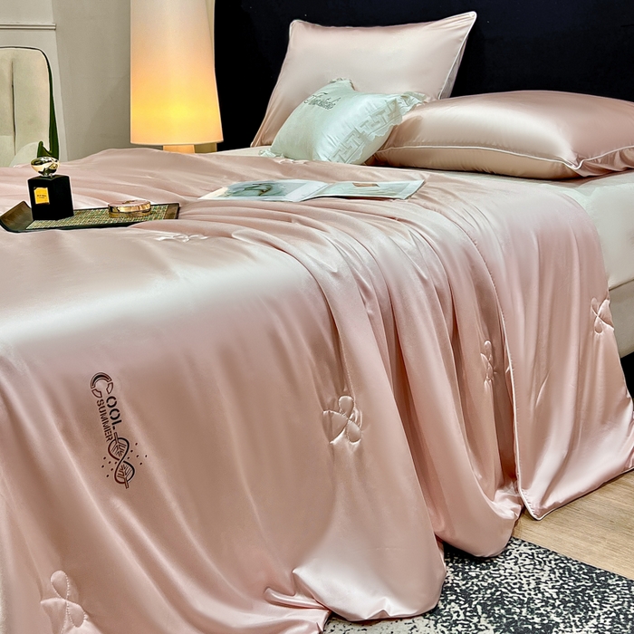 91家纺网 家纺一手货源 找家纺 欧雅阁 2026新款A类冰丝绸夏被冰肌夏被空调被锦氨纶夏凉被 薄被子 冰丝绸-豆沙