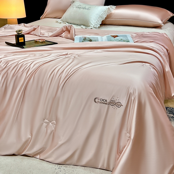 91家纺网 家纺一手货源 找家纺 欧雅阁 2026新款A类冰丝绸夏被冰肌夏被空调被锦氨纶夏凉被 薄被子 冰丝绸-豆沙