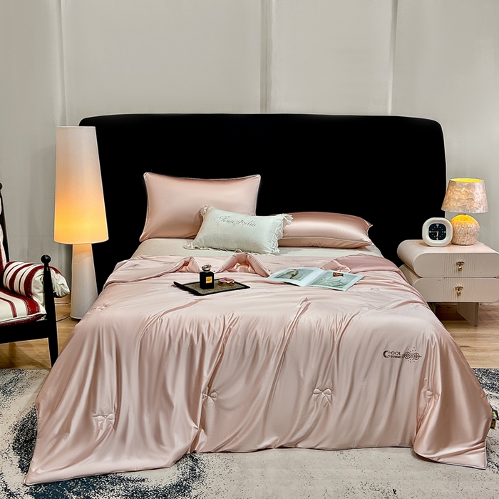 91家纺网 家纺一手货源 找家纺 欧雅阁 2026新款A类冰丝绸夏被冰肌夏被空调被锦氨纶夏凉被 薄被子 冰丝绸-豆沙