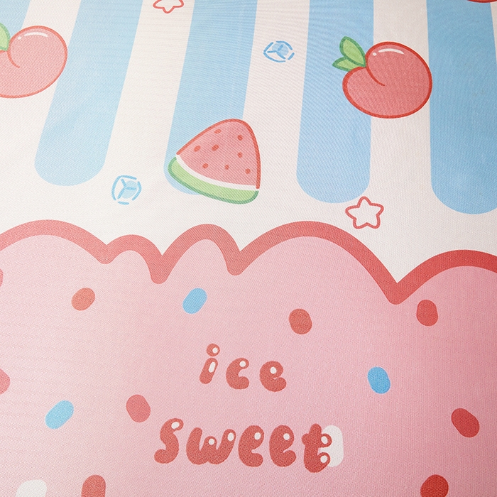 91家纺网 家纺一手货源 找家纺 妖妖家纺 2026新款双层蕾丝床裙夏凉冰丝席 水果派对