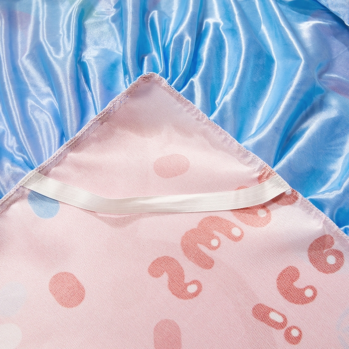 91家纺网 家纺一手货源 找家纺 妖妖家纺 2026新款双层蕾丝床裙夏凉冰丝席 水果派对