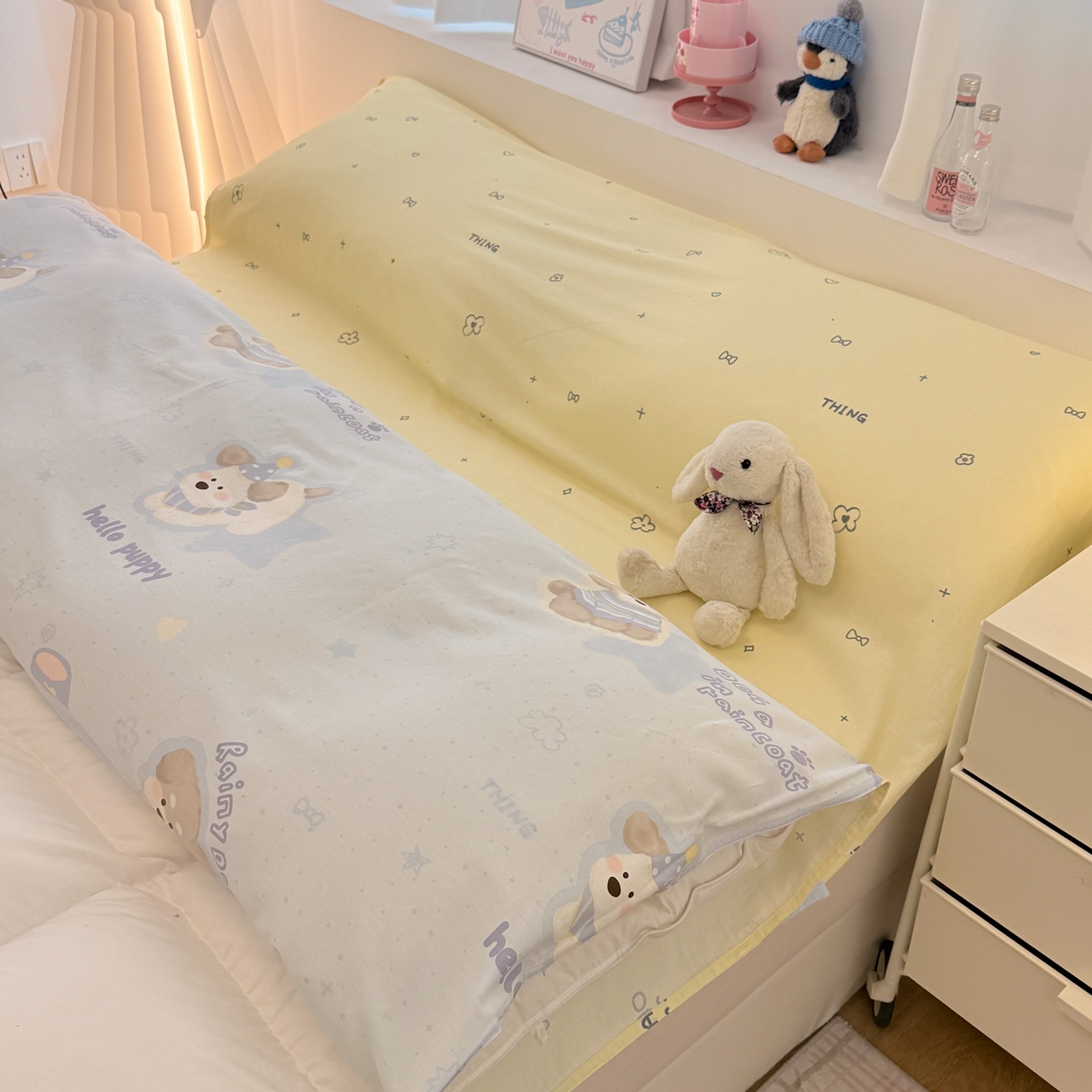 91家纺网 家纺一手货源 找家纺 简宜家居（朝初家纺） 2026新款40支纯棉全棉12868旅行睡袋 酒店隔脏便携 派对小狗-黄