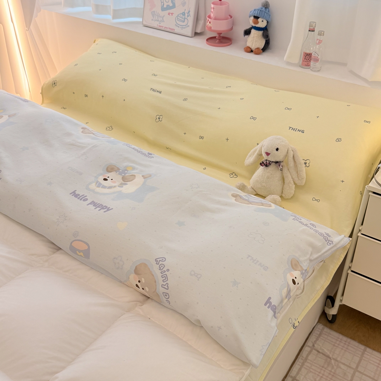 91家纺网 家纺一手货源 找家纺 简宜家居（朝初家纺） 2026新款40支纯棉全棉12868旅行睡袋 酒店隔脏便携 派对小狗-黄