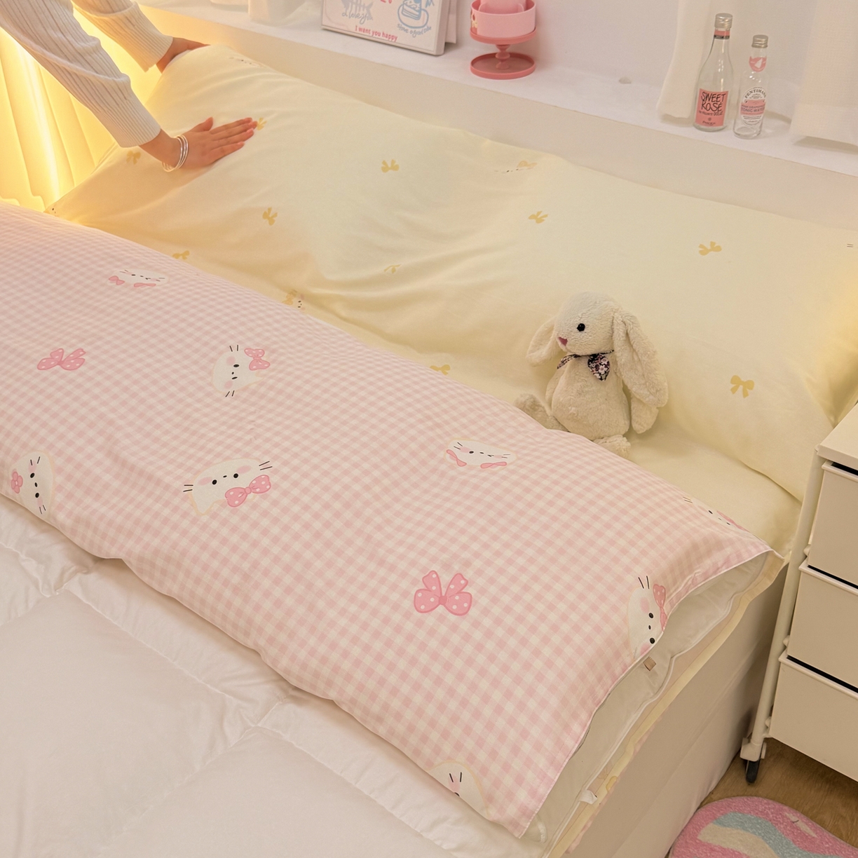 91家纺网 家纺一手货源 找家纺 简宜家居（朝初家纺） 2026新款40支纯棉全棉12868旅行睡袋 酒店隔脏便携 粉格日记