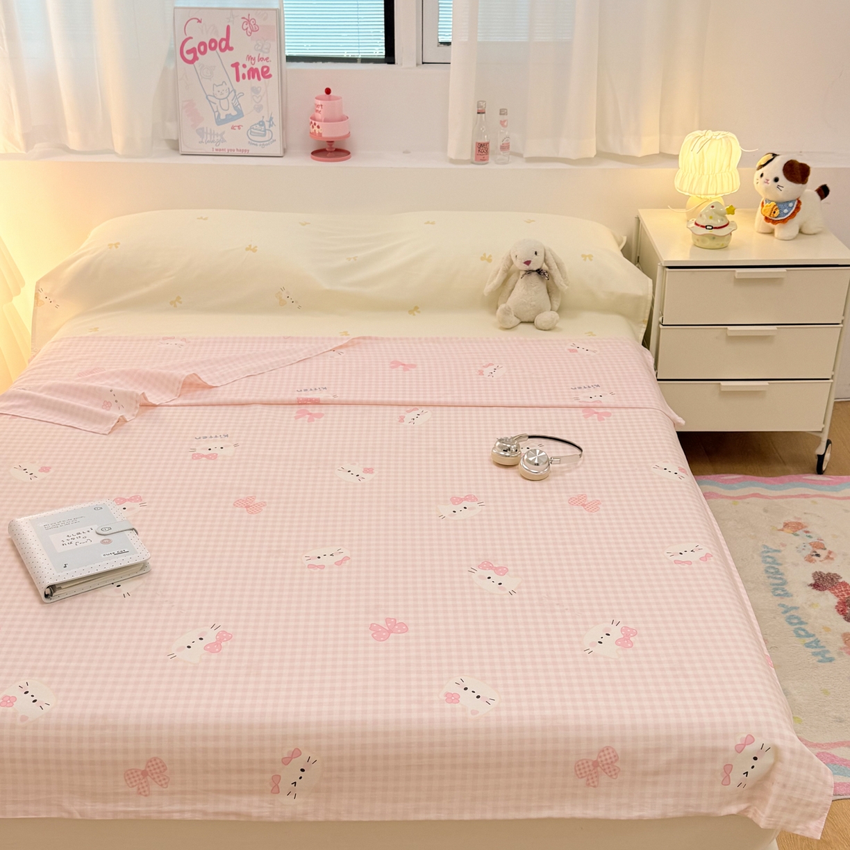 91家纺网 家纺一手货源 找家纺 简宜家居（朝初家纺） 2026新款40支纯棉全棉12868旅行睡袋 酒店隔脏便携 粉格日记