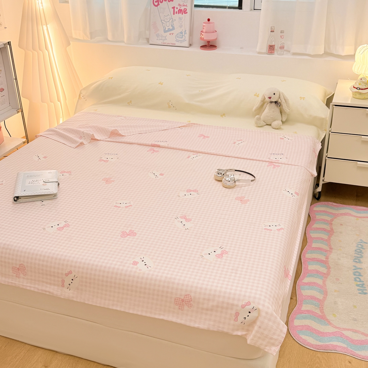 91家纺网 家纺一手货源 找家纺 简宜家居（朝初家纺） 2026新款40支纯棉全棉12868旅行睡袋 酒店隔脏便携 粉格日记