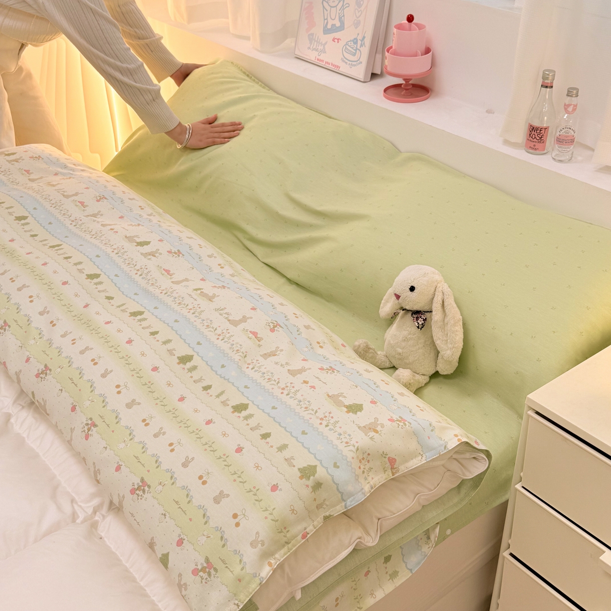 91家纺网 家纺一手货源 找家纺 简宜家居（朝初家纺） 2026新款40支纯棉全棉12868旅行睡袋 酒店隔脏便携 青柠蓝花