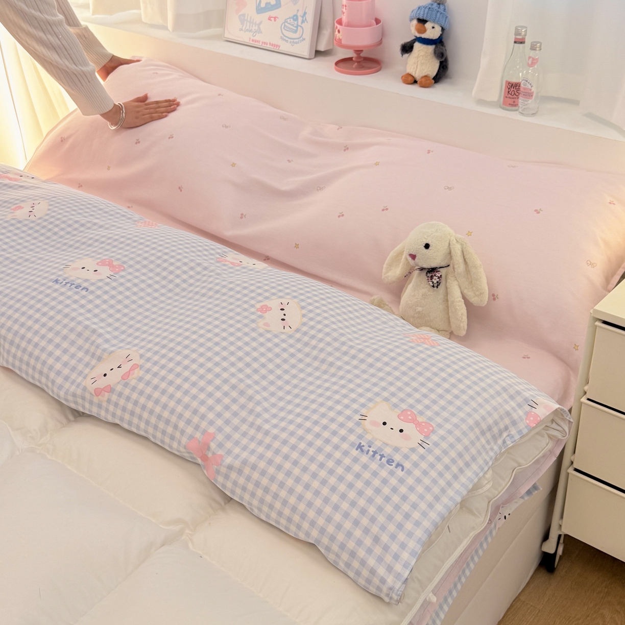 91家纺网 家纺一手货源 找家纺 简宜家居（朝初家纺） 2026新款40支纯棉全棉12868旅行睡袋 酒店隔脏便携 蓝格日记