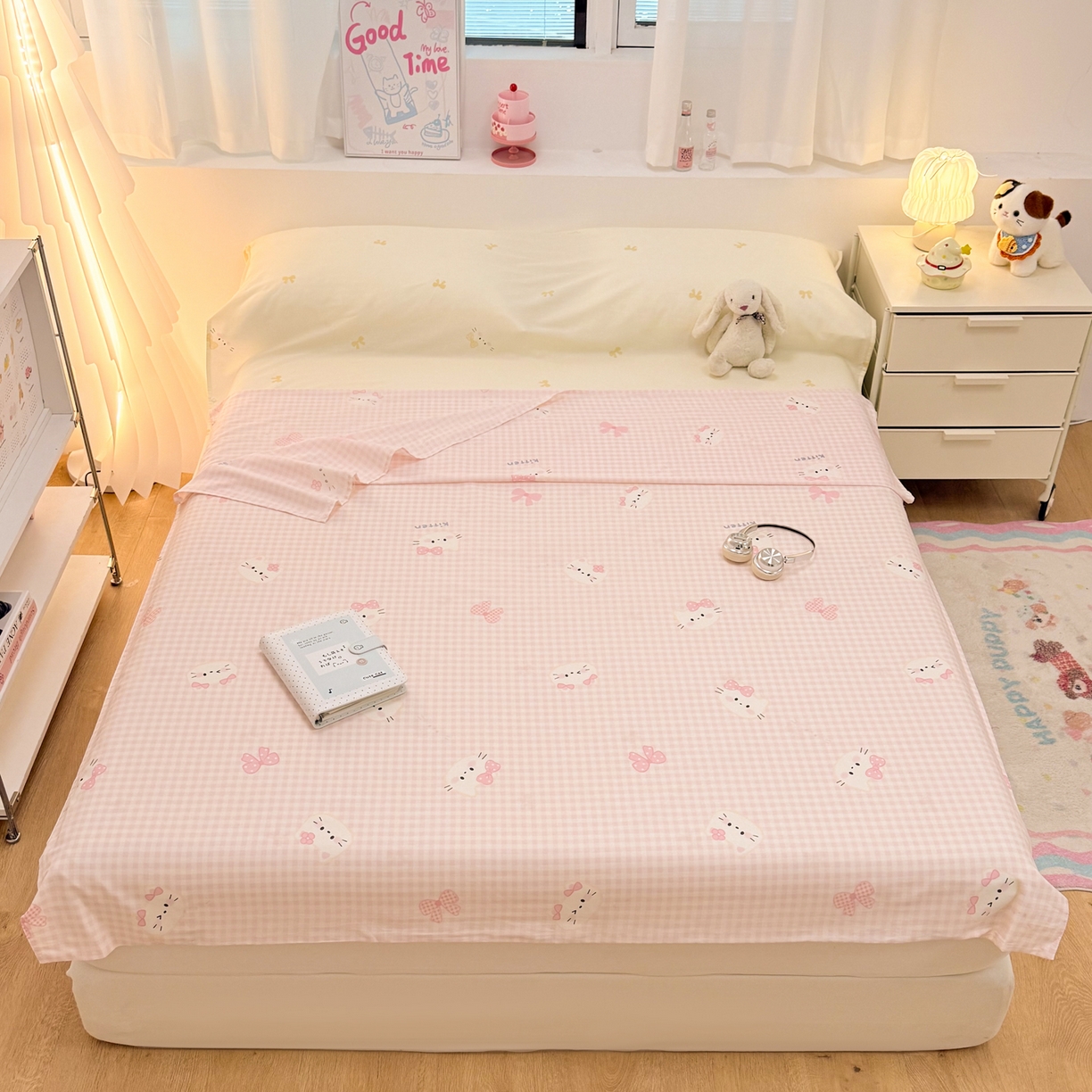 91家纺网 家纺一手货源 找家纺 简宜家居（朝初家纺） 2026新款40支纯棉全棉12868旅行睡袋 酒店隔脏便携 粉格日记