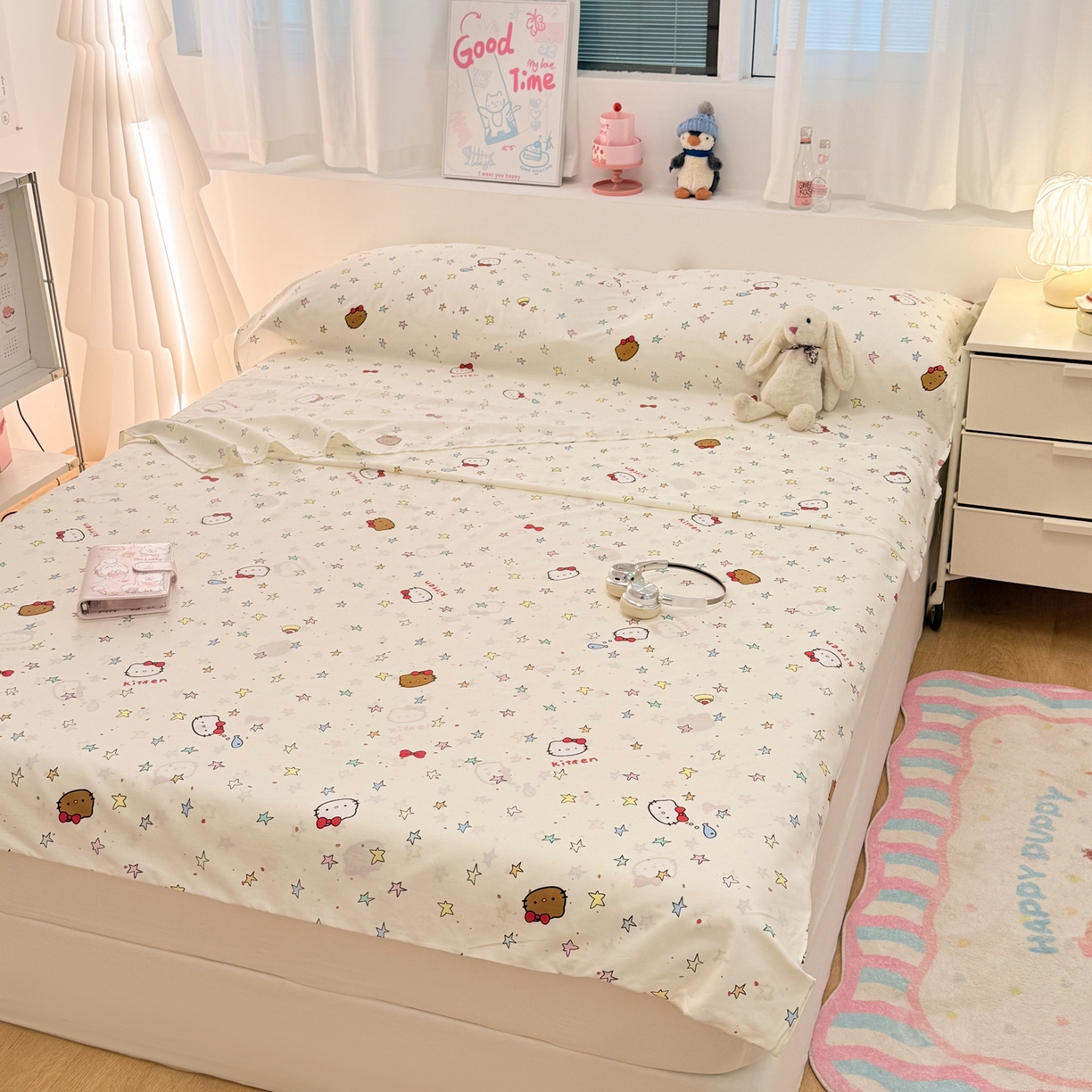 91家纺网 家纺一手货源 找家纺 简宜家居（朝初家纺） 2026新款40支纯棉全棉12868旅行睡袋 酒店隔脏便携 星星熊语