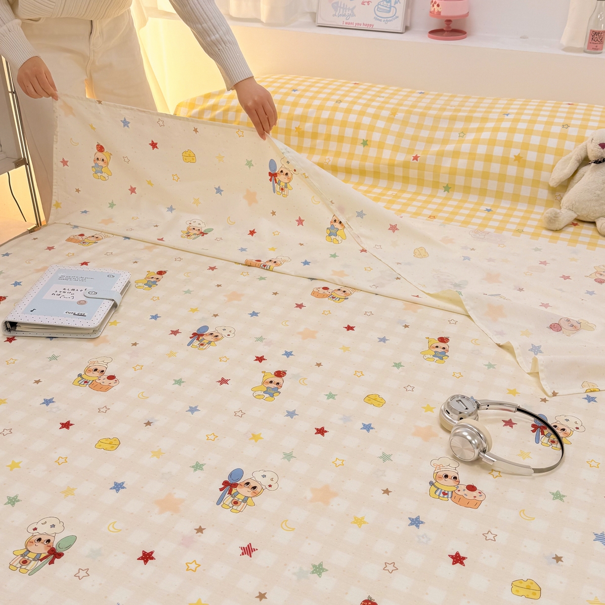 91家纺网 家纺一手货源 找家纺 简宜家居（朝初家纺） 2026新款40支纯棉全棉12868旅行睡袋 酒店隔脏便携 七彩星星