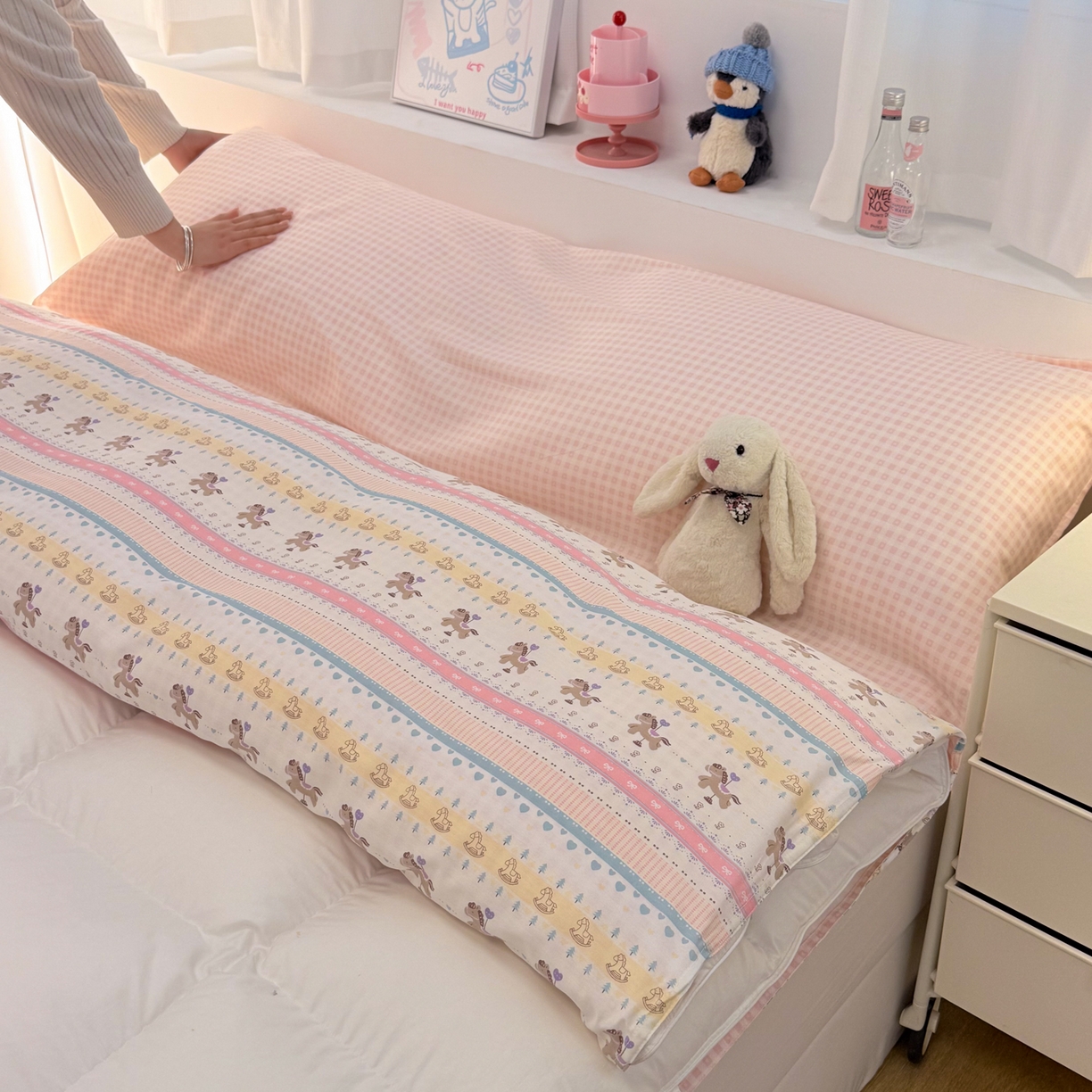 91家纺网 家纺一手货源 找家纺 简宜家居（朝初家纺） 2026新款40支纯棉全棉12868旅行睡袋 酒店隔脏便携 彩条马仔