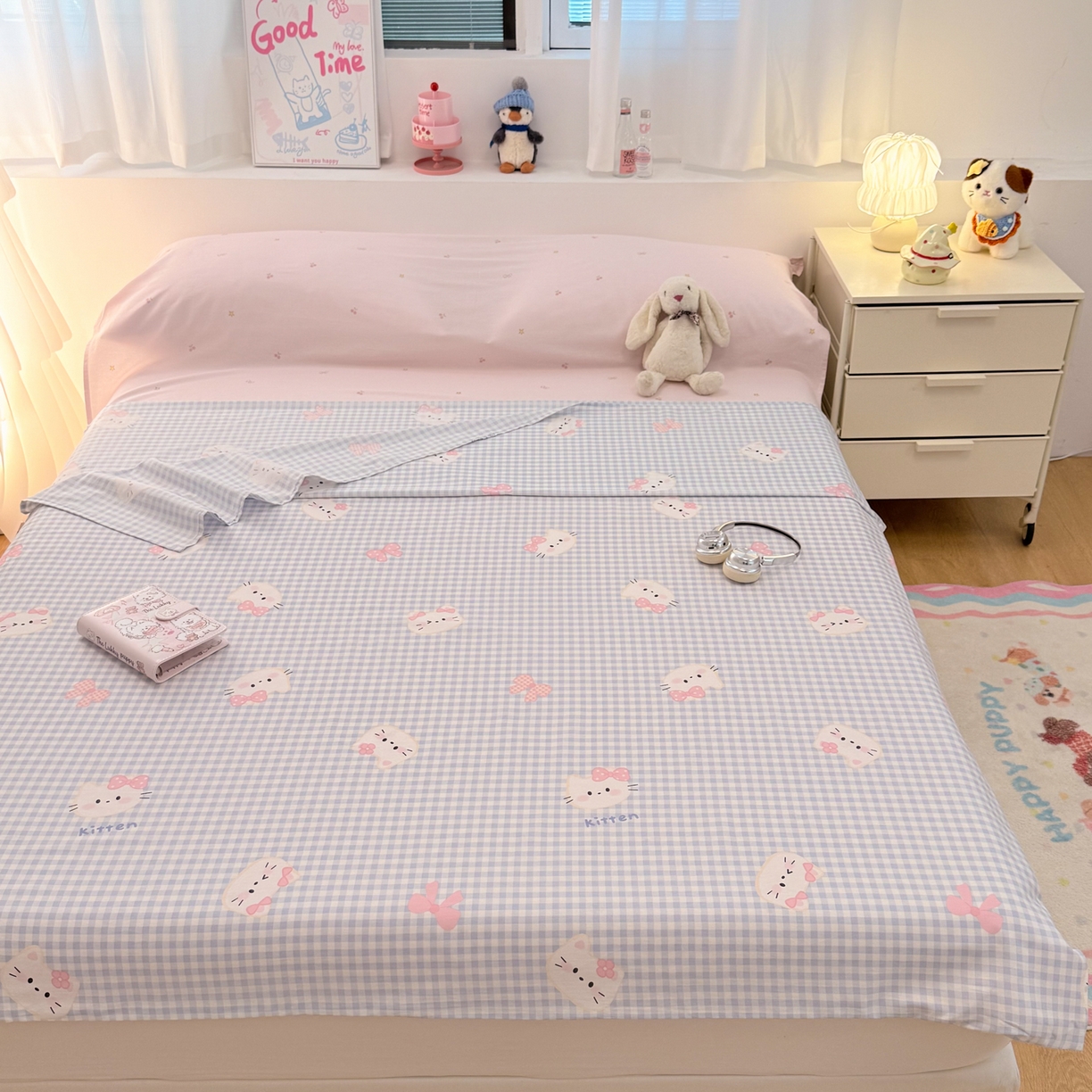 91家纺网 家纺一手货源 找家纺 简宜家居（朝初家纺） 2026新款40支纯棉全棉12868旅行睡袋 酒店隔脏便携 蓝格日记