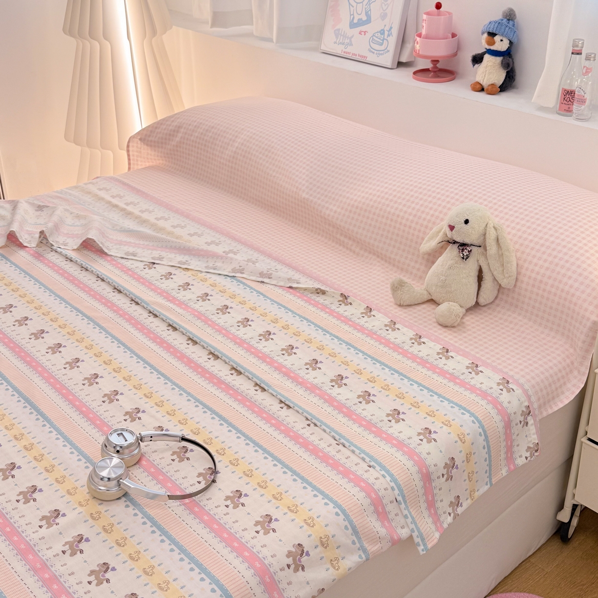 简宜家居（朝初家纺） 2026新款40支纯棉全棉12868旅行睡袋 酒店隔脏便携 彩条马仔