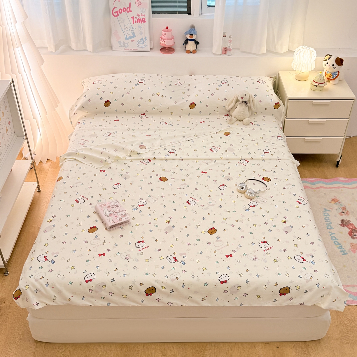 91家纺网 家纺一手货源 找家纺 简宜家居（朝初家纺） 2026新款40支纯棉全棉12868旅行睡袋 酒店隔脏便携 星星熊语