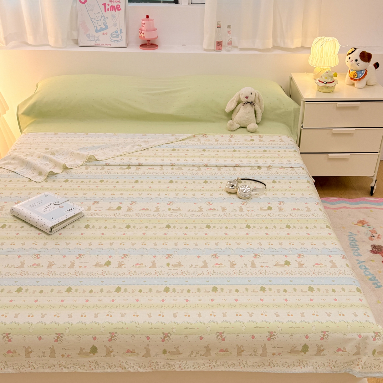 91家纺网 家纺一手货源 找家纺 简宜家居（朝初家纺） 2026新款40支纯棉全棉12868旅行睡袋 酒店隔脏便携 青柠蓝花